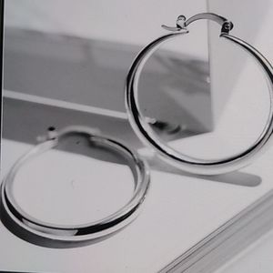 New Silver COLOR HOOP LOOP EARRINGS